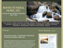 Tablet Screenshot of boonefunerals.com